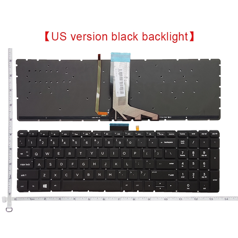 English US Backlight Laptop Keyboard For HP Pavilion 15-BC 17-W M6-W TPN-Q159 TPN-C122 TPN-Q172 15-AB295TX 15-AB297TX 15-AU: Black Backlight