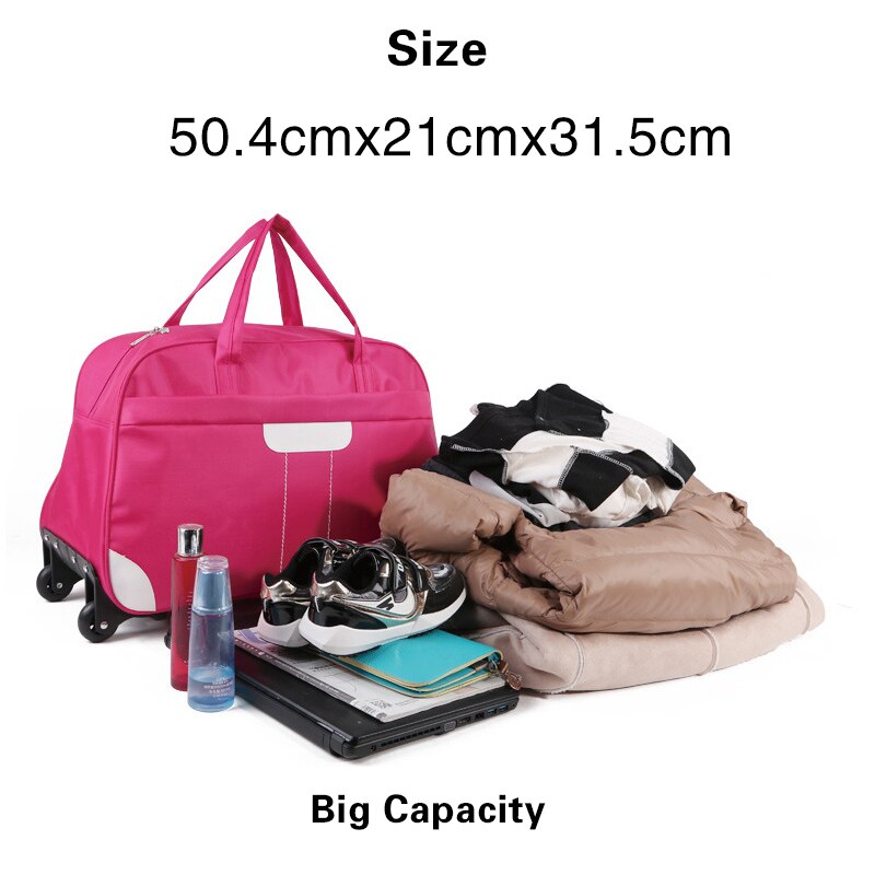 JULY'S SONG Luggage Rolling Suitcase Waterproof Trolley Bag Overnight Weekender Bag Travel Carry-on Duffle Bag With Wheels