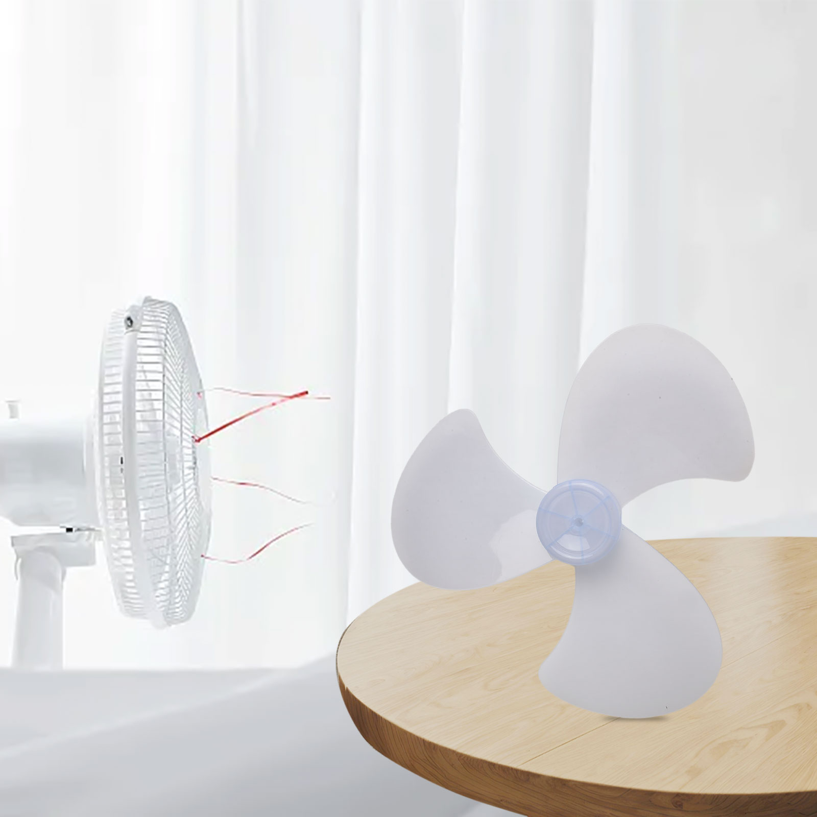 Fan Blade Replacement Three Leaves Fan Blade PP Plastic Material Quiet Operation High Temperature Resistant For Desk Fan