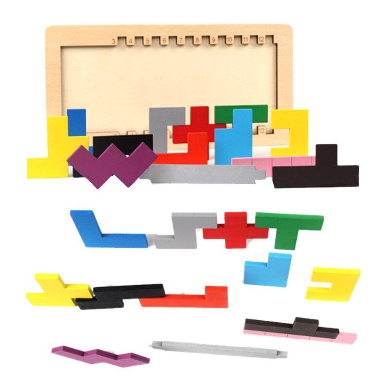Kinderen Kleur Houten Tangram Blok Puzzel Brain Teaser Educatief Speelgoed Iination Kids