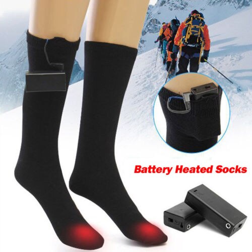 ITFABS 1 Pair Battery Heated Stocking Skiing Boot Socks Feet Foot Warmer Electric Heater Winter Sports Sock