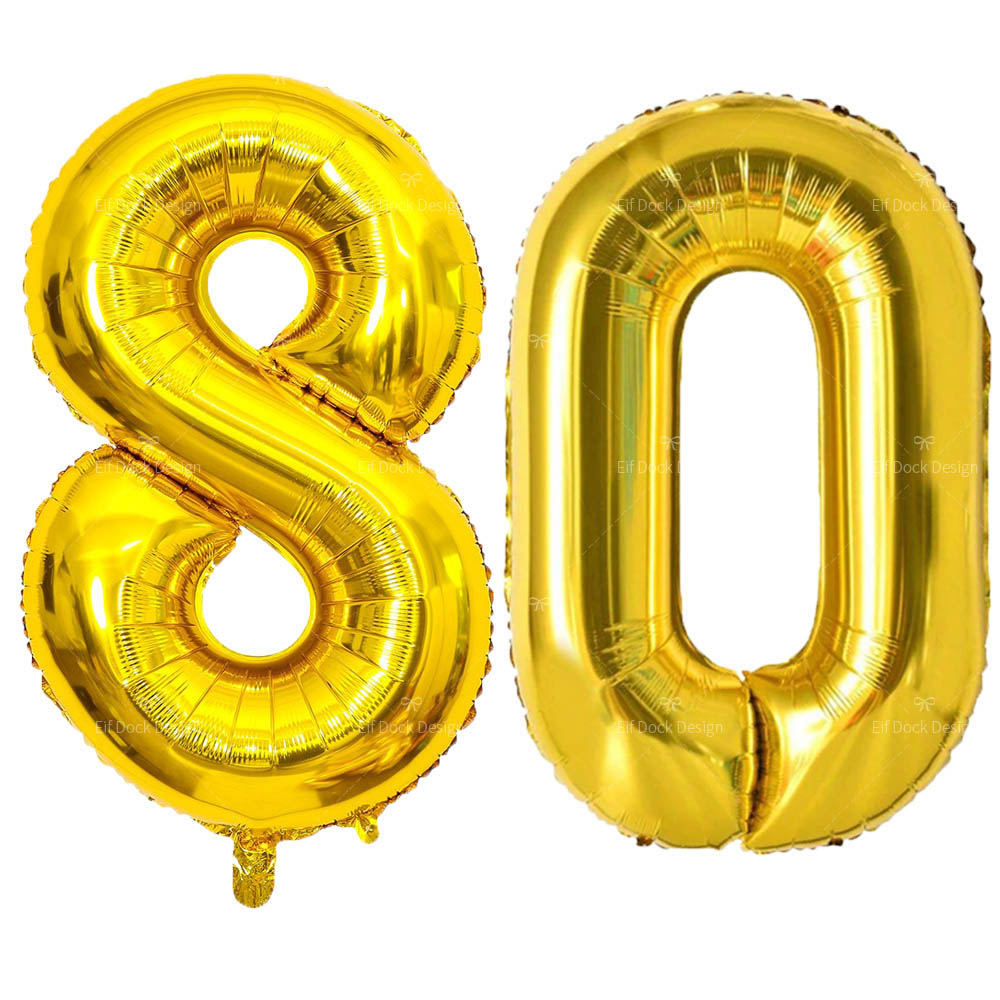 Globos dorados grandes de 40 pulgadas 10 20 30 40 50 60 70 80 90 años suministros de decoración de aniversario de cumpleaños para adultos globo dorado: Rojo rosado