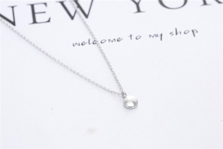 Lucky Golden Bean Clavicle Chain Korean Simple Versatile 925 Sterling Silver Temperament Female Necklace SNE042: Silver