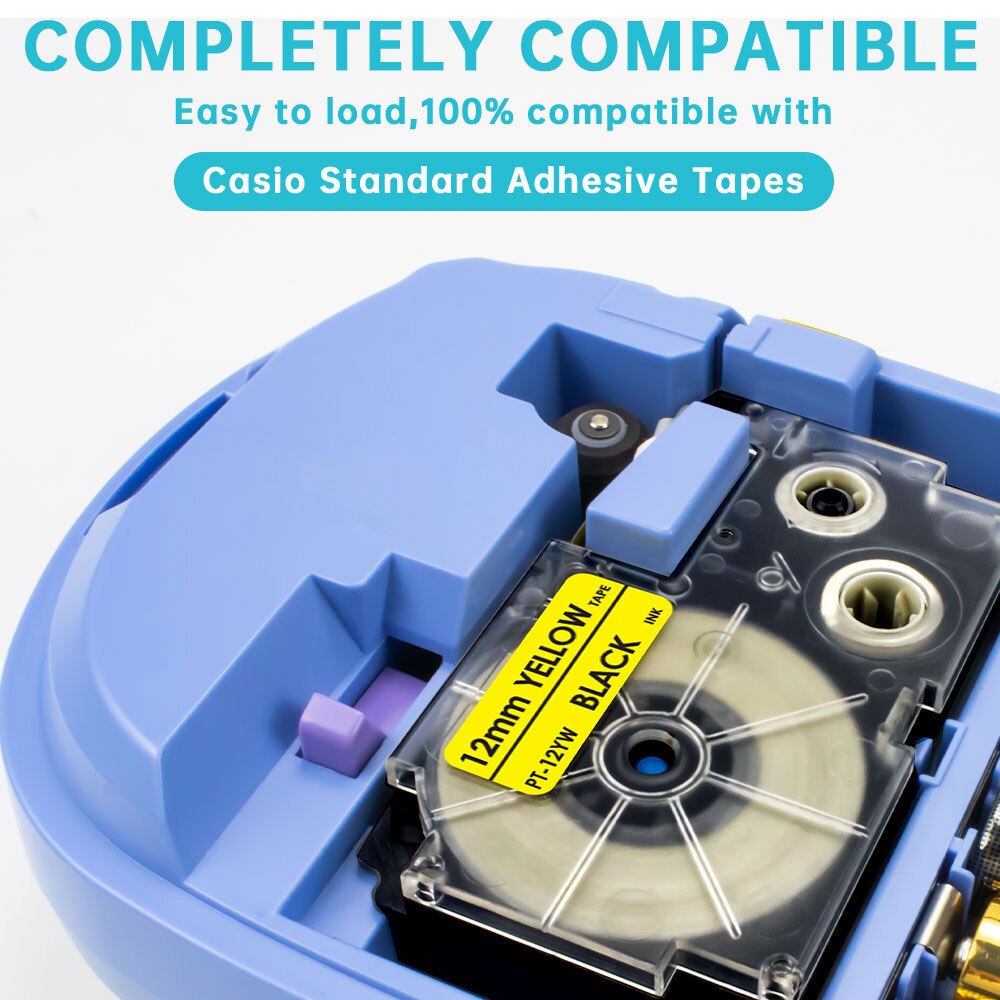 Absonic 20PK 12mm XR12WE Label Tape Compatible for CASIO XR-12WE Black on White Raplace for Casio KL-60 KL-60SR Label Makers