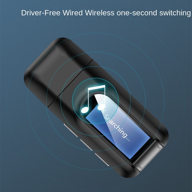 USB Bluetooth Transmitter Receiver 2 In 1 with Screen 5.0 USB Bluetooth Audio Adapter