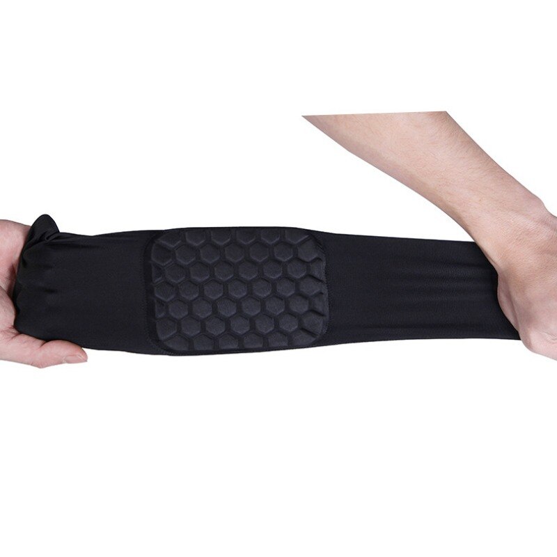 Basketball åndbar arm ærme pudebeskytter løb honeycomb albue fitness ridning anti-kollisions armbeskytter elastisk