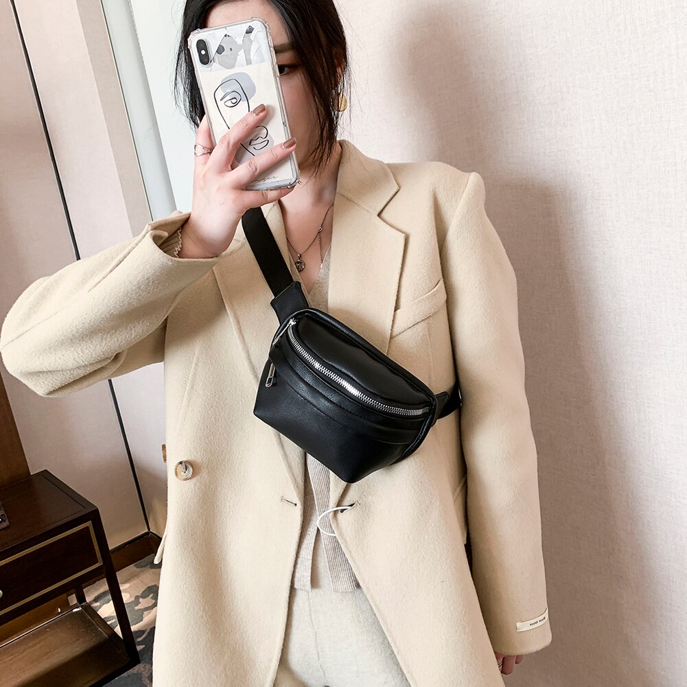 Solid Borst Fanny Tas Vrouwen Straat Taille Zakken Vrouwelijke Riem Crossbody Packs Dames Schoudertassen Femmes Sacs De Taille