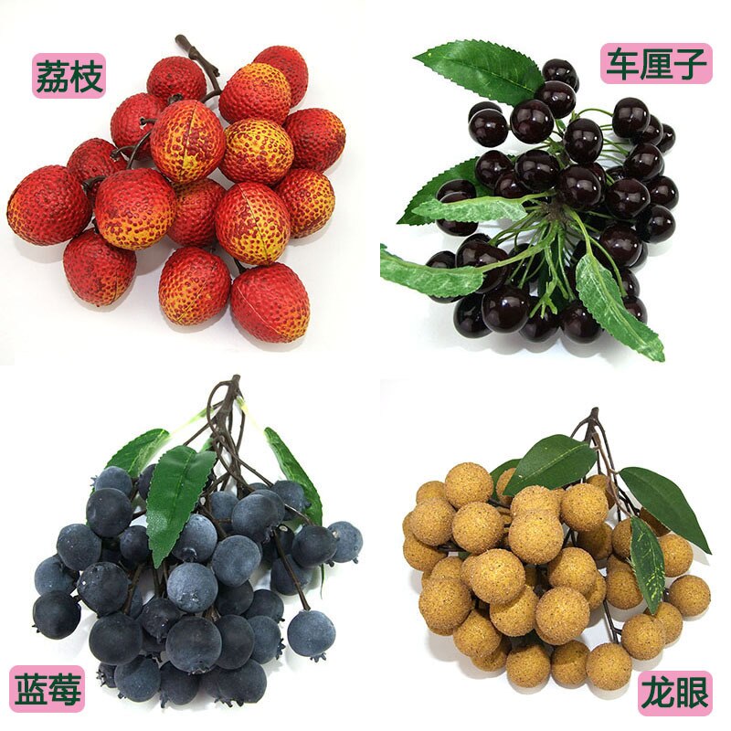 Simulated Fruit String Foam Longan, Longan, Lychee, Blueberry, Cheli, False Fruit Props Shooting Props