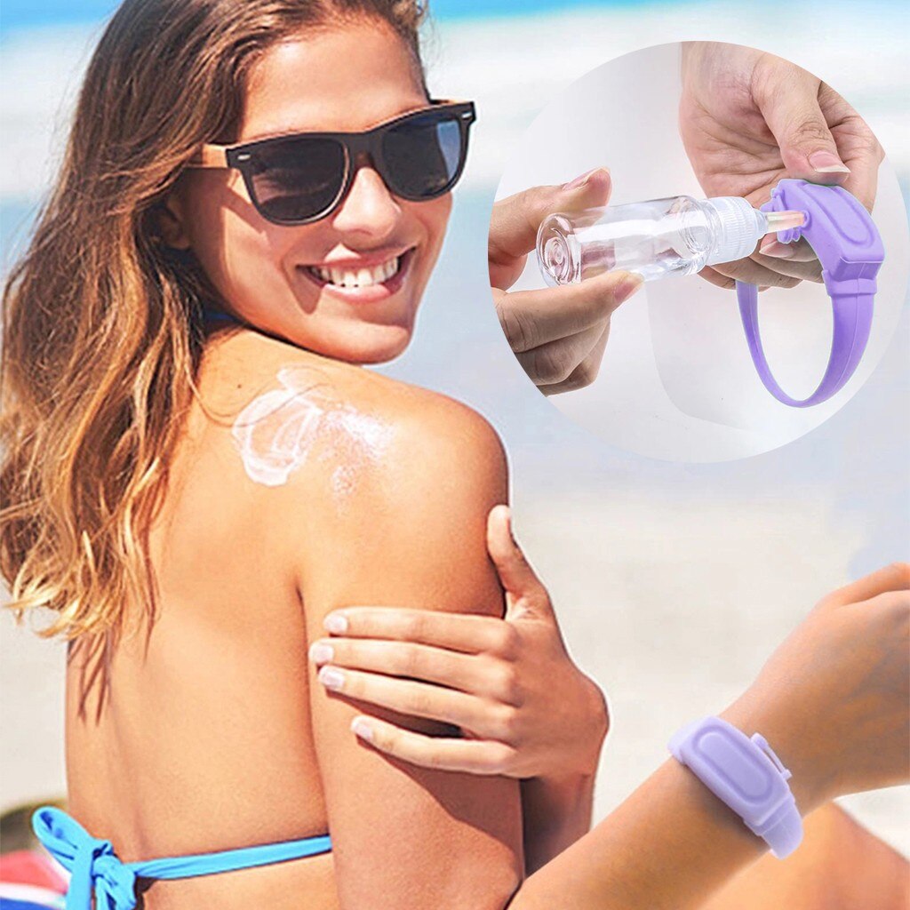 # R25 bracelet main distributeur désinfectant pour les mains distribution Silicone portable distributeur pompes désinfectant bracelets main poignet: F