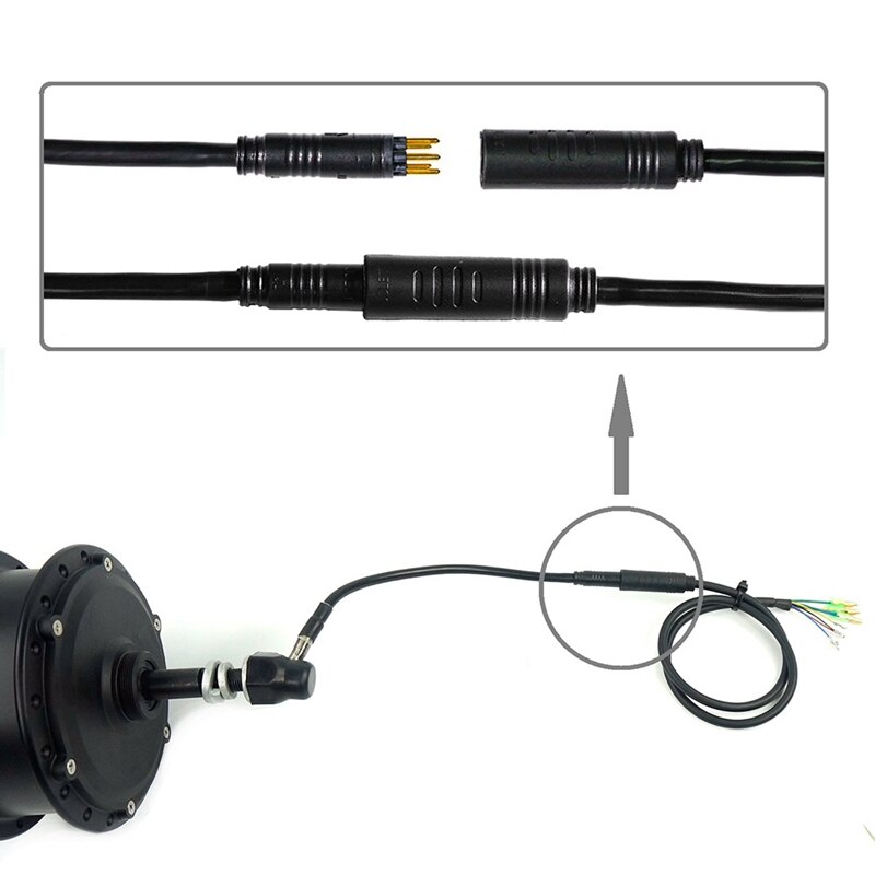 1Pcs 60cm EBike 9Pin Motor Convert Extension Cable Cord Waterproof Connector for Bafang Front