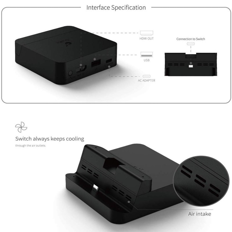 Docking Station Support Switch TV Mode Portable Dock Stand For Nintendo Switch