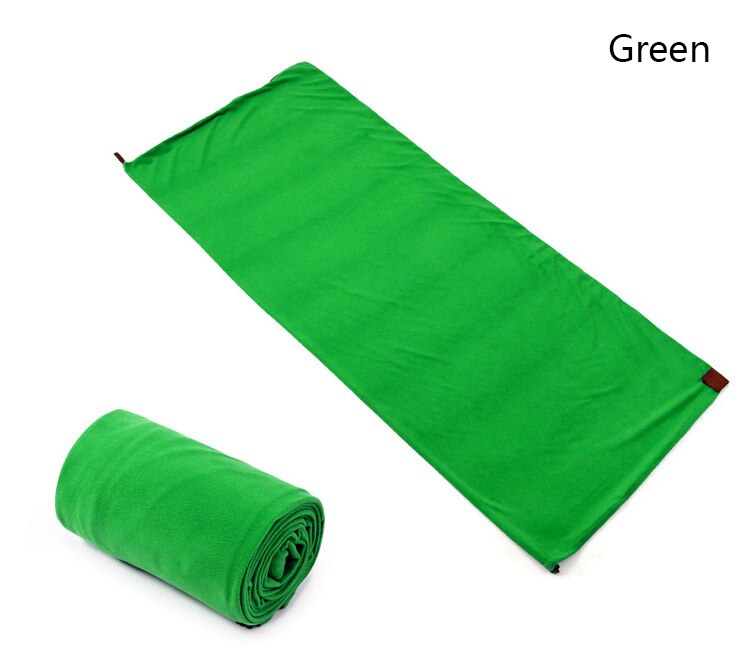 Fleece liner sovsäck vuxen camping inomhus hotell smutsavvisande ultralätt bärbar fleece sovsäck: Grön