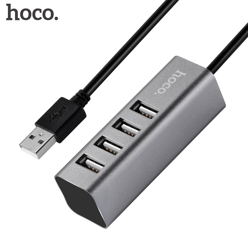 Hoco Universele Usb Hub 4 Port Usb 2.0 Met Micro Usb-kabel High Speed Mini Hub Socket Patroon Splitter Kabel adapter Voor Imac Pc