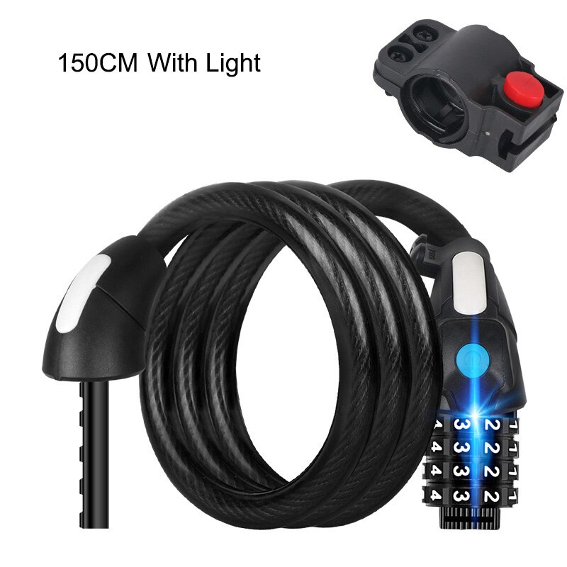 Fiets Wachtwoord Lock Anti-Diefstal Mtb Combinatie Lock Bike Kabel Code Lock Beveiliging Veiligheid Gecodeerde Stalen Bedrading Fiets Veiligheid lock: Light Grey