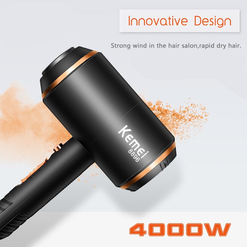 Kemei KM-8896 sèche-cheveux Super puissance 4000W forte énergie éolienne électrique sèche-cheveux Salon outils EU Plug