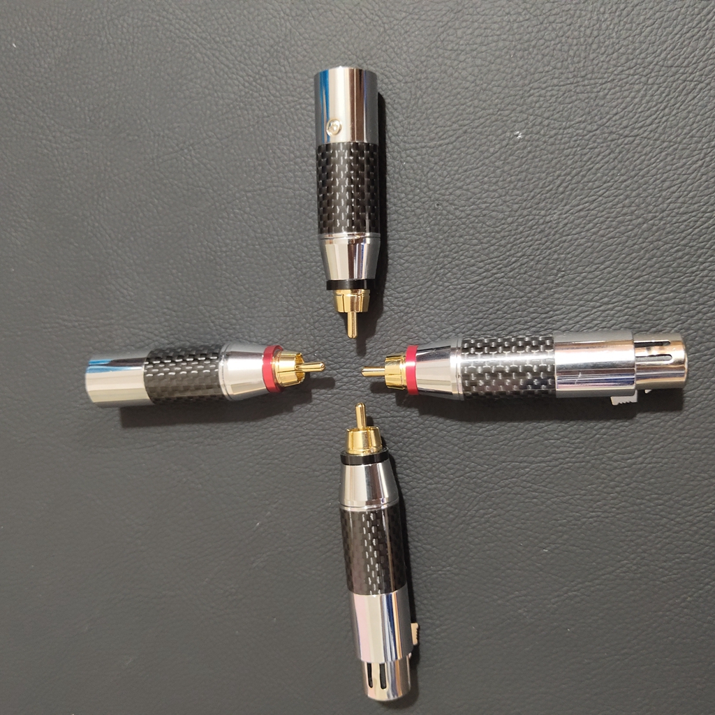 Adattatore Jack Audio di alta qualità bilancia in fibra di carbonio spina da XLR a RCA connettore Ciao-fi XLR 3 spillo femmina a RCA maschio 2 pz/impostato