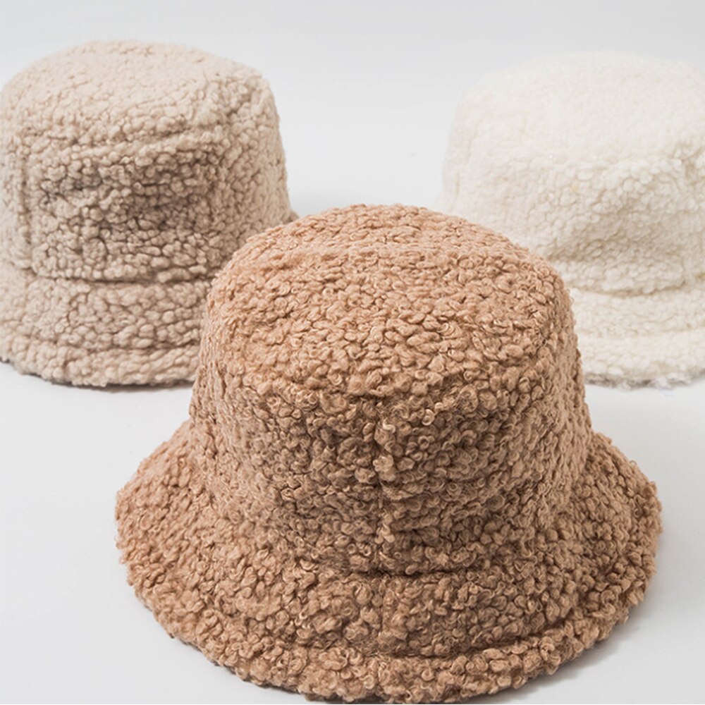 Hoeden voor vrouwen, hoed, effen kunstbont, warme damespet, imitatiebont winterhoed voor vrouwen, panama damespet, visserspet