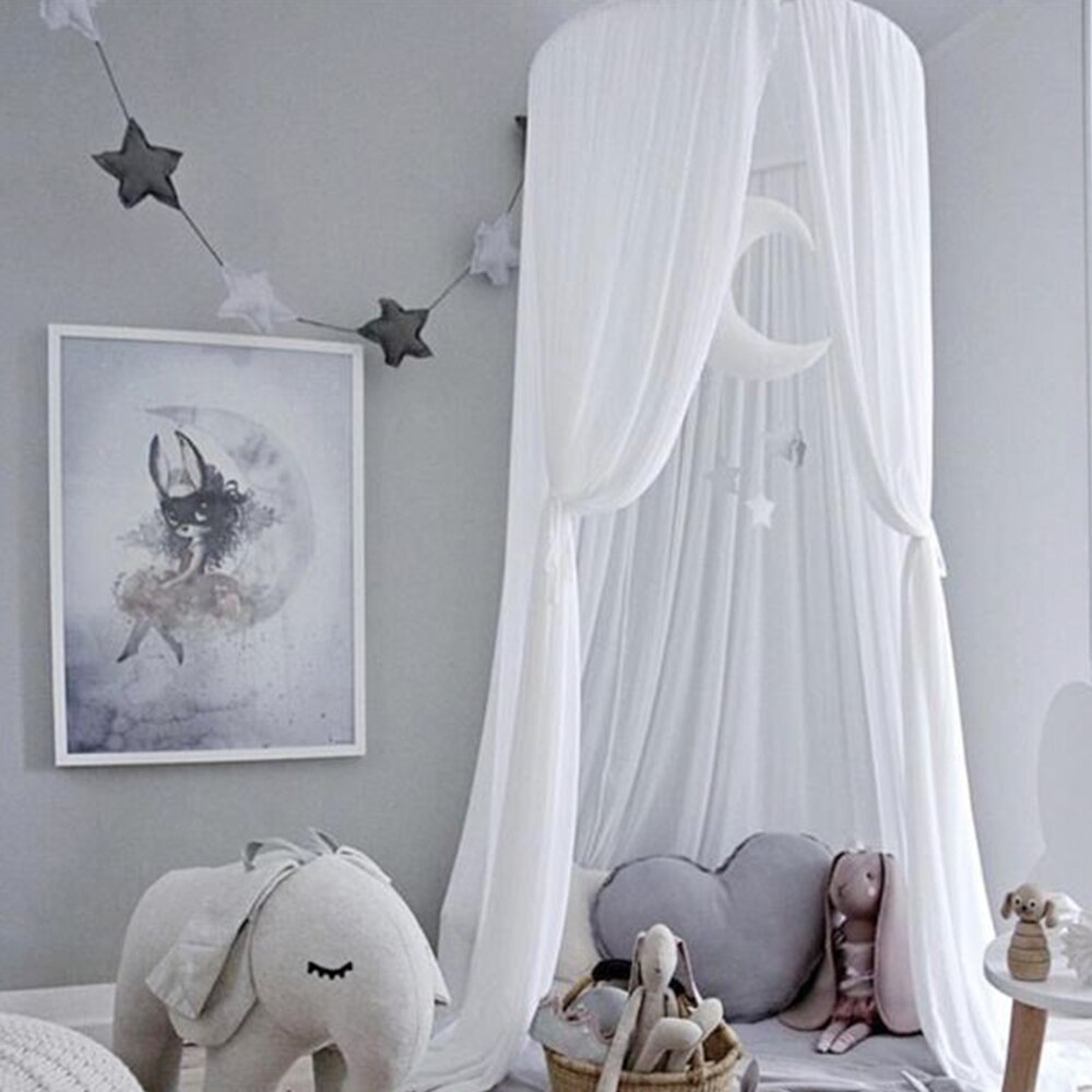 Baby Bed Canopy Bedcover Round Mosquito Net Curtain Bedding Dome Tent Baby Room Decor Sleeping Toddler Infant Crib Netting