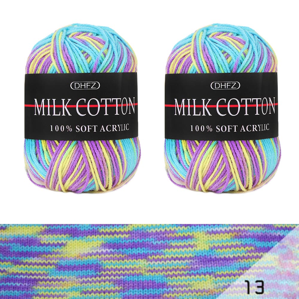 Lot de fils mixtes colorés DK | Coton doux, Lot de 23 couleurs, tricot Crochet, bricolage, fil de coton doux, accessoires de couture pour bébé, 50g