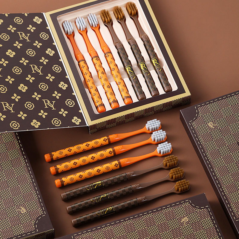 6 PC Adults Wide Head Toothbrush With Soft Bristles Luxury Home Furnishings Deep Cleaning Teeth Gums Caring For The Oral Cavity