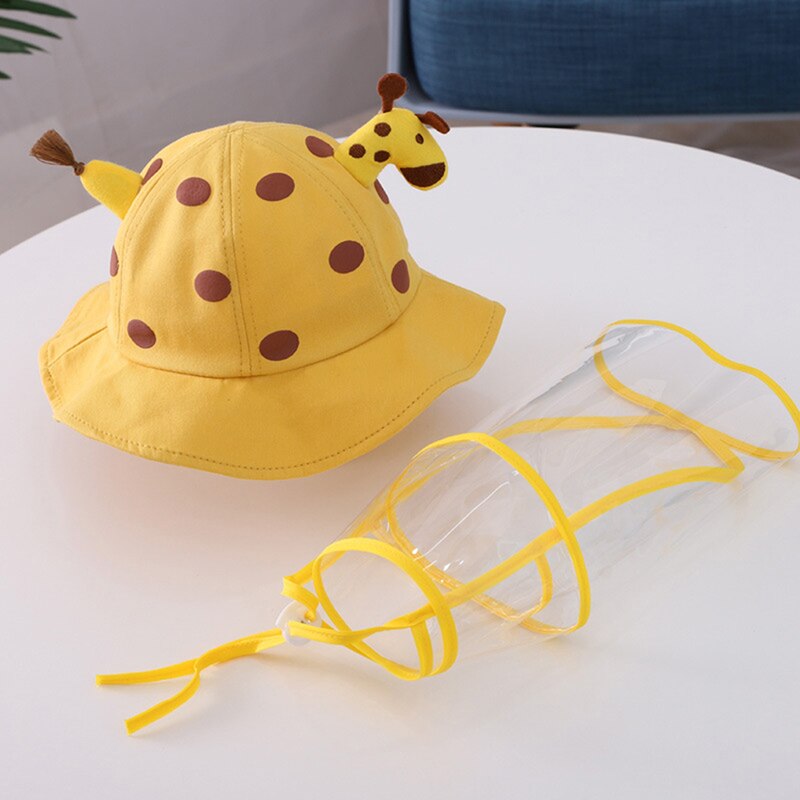 Cappelli protettivi anti-spurgo per bambini ragazzi ragazze protezione degli occhi antipolvere bambini ragazzi ragazze pescatore cappelli anti-saliva: yellow