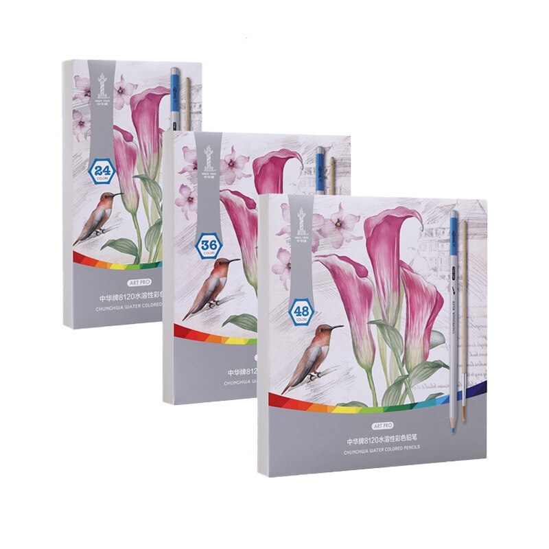 24/36/48/color pencil oily water-soluble pencil art color painting pen sketch wooden pencil set hand-painted school supplies