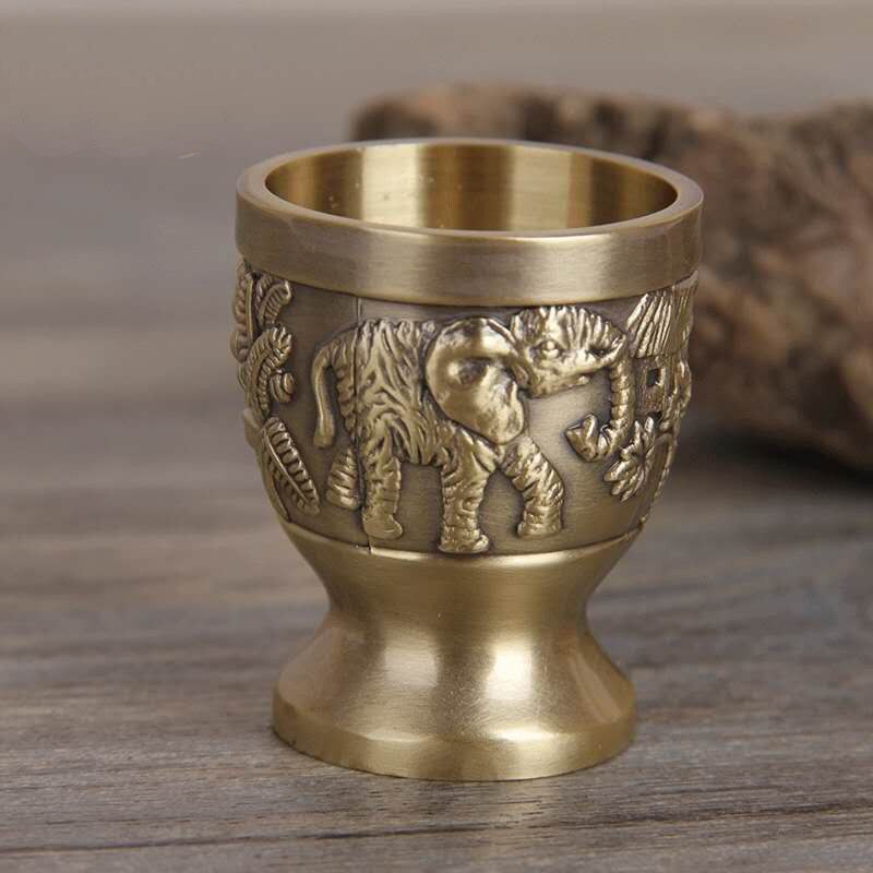 nordisk skudd glass liten munn brennevin kopp klassisk preget utskjæringe blomster husholdning personlighet vin krus bar drinkware: Bronse