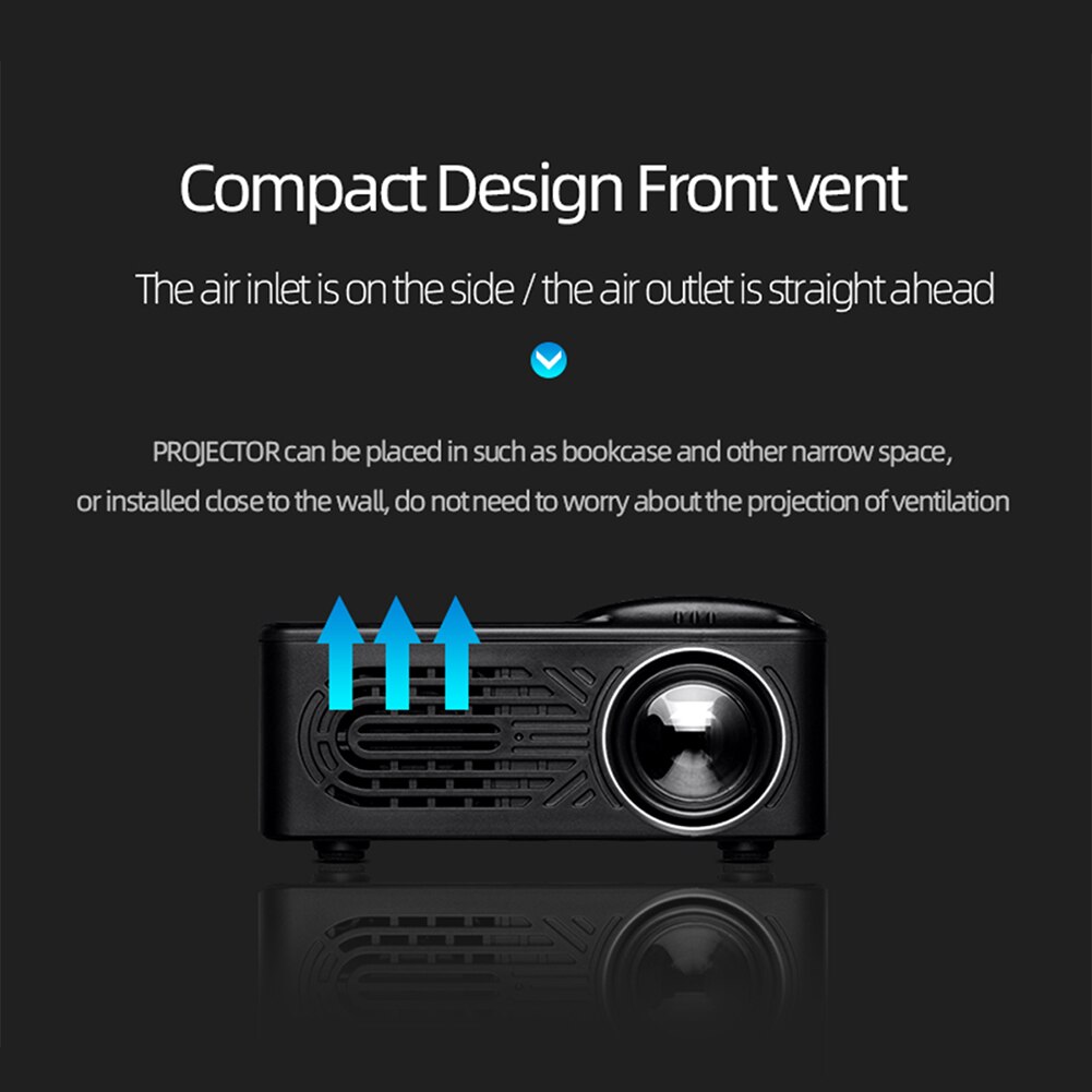 814 Mini Projector 1080P Full HD LED Projector USB HDMI Beamer UK Plug LED Video Movie Party Mini Proyector Portable Home Theate