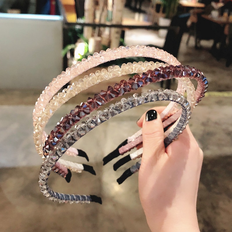 Vrouwen glanzende luxe haarbanden met strass, antislip rand, kleurrijke diamanten haarringen, haaraccessoires voor vrouwen, kristallen hoofdbanden
