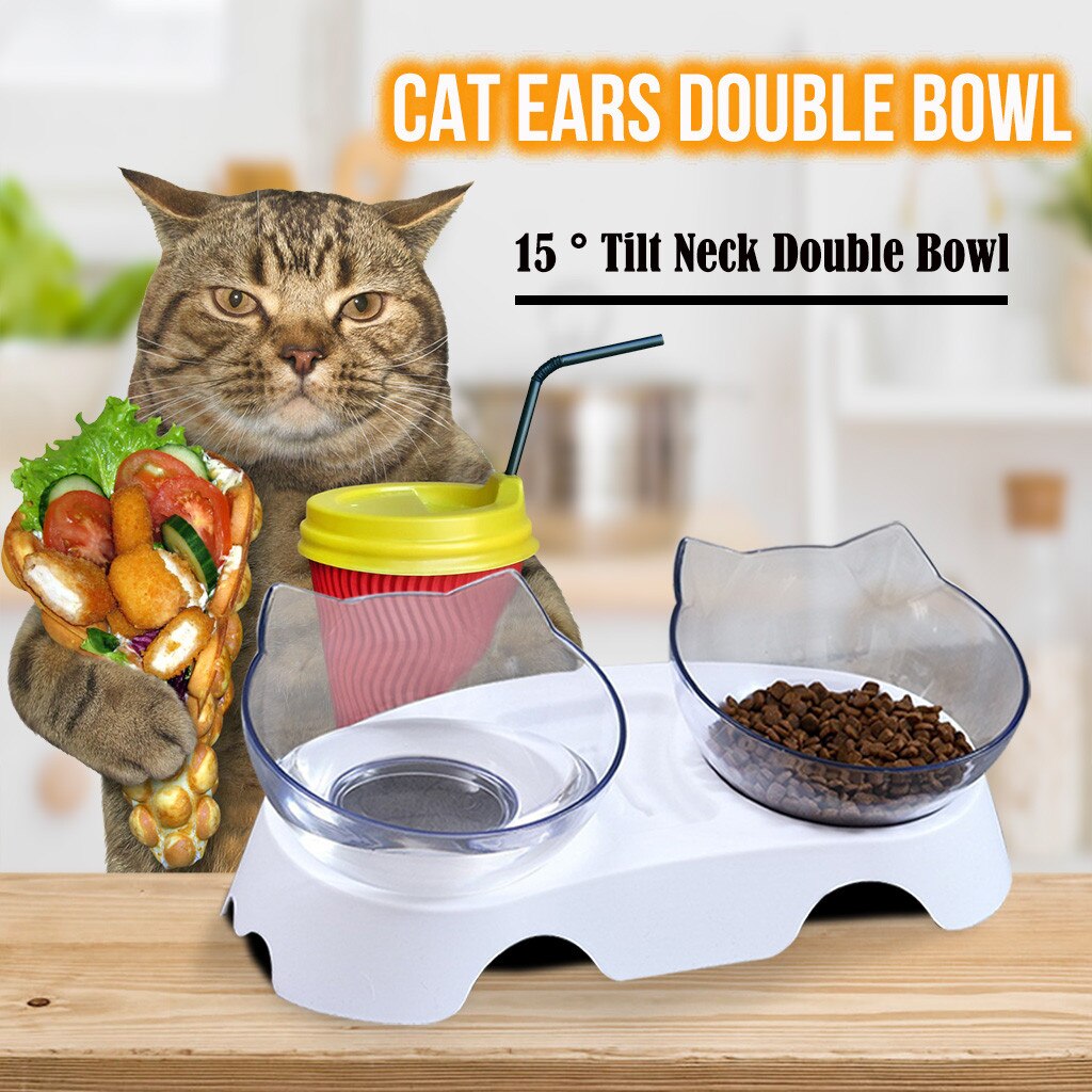 4 # Pet Hond Kat Slow Feed Beschermen Wervelkolom Bowl Drinken Bescherming Maag Kom Dubbele Drinken Schotel Feeders Kleine Hond accessoires: Default Title