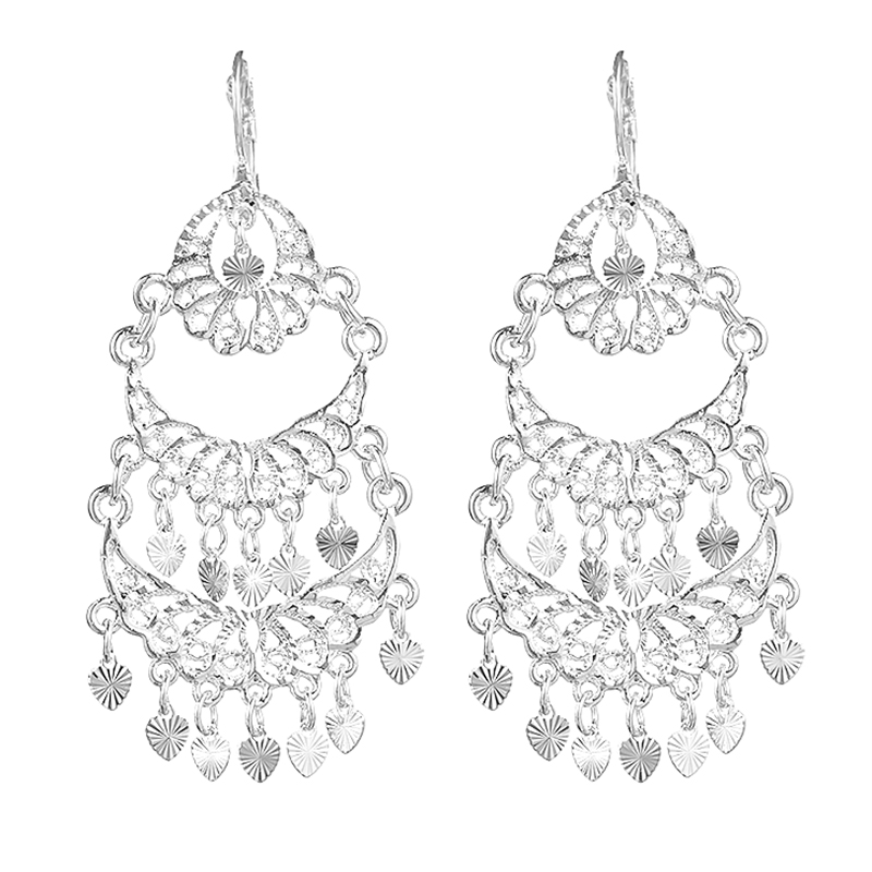Boucles d'oreilles de luxe à pampilles de couleur dorée pour femmes, bijoux de Banquet à la , crochet français,: MARRON