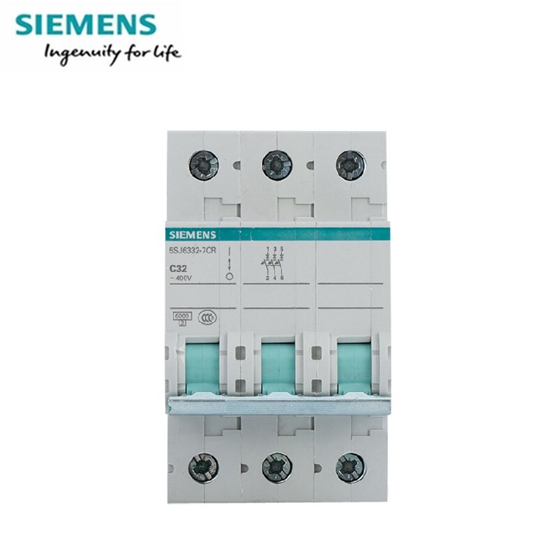 Siemens Leidingbeveiligingsschakelaars 6000 Een 5SJ6 Type C 3P 10A 16A 20A 25A 32A 40A 63A 5SJ63 **-7CR Ac