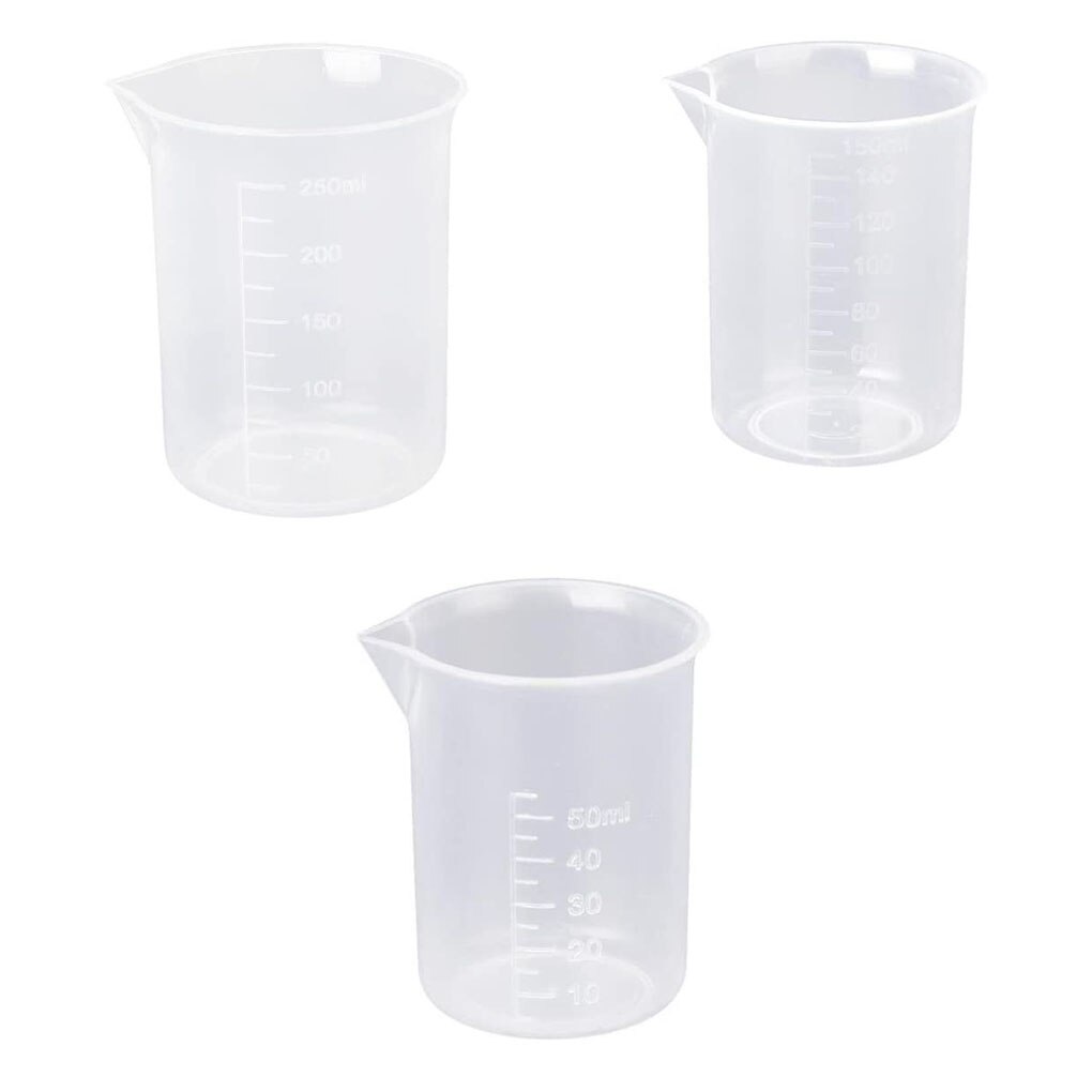 3Pcs/Set 50ml /150ml /250ml Clear Plastic Graduated Measuring Cup For Baking Beaker Liquid Measure JugCup Container Kitchen Tool: Default Title