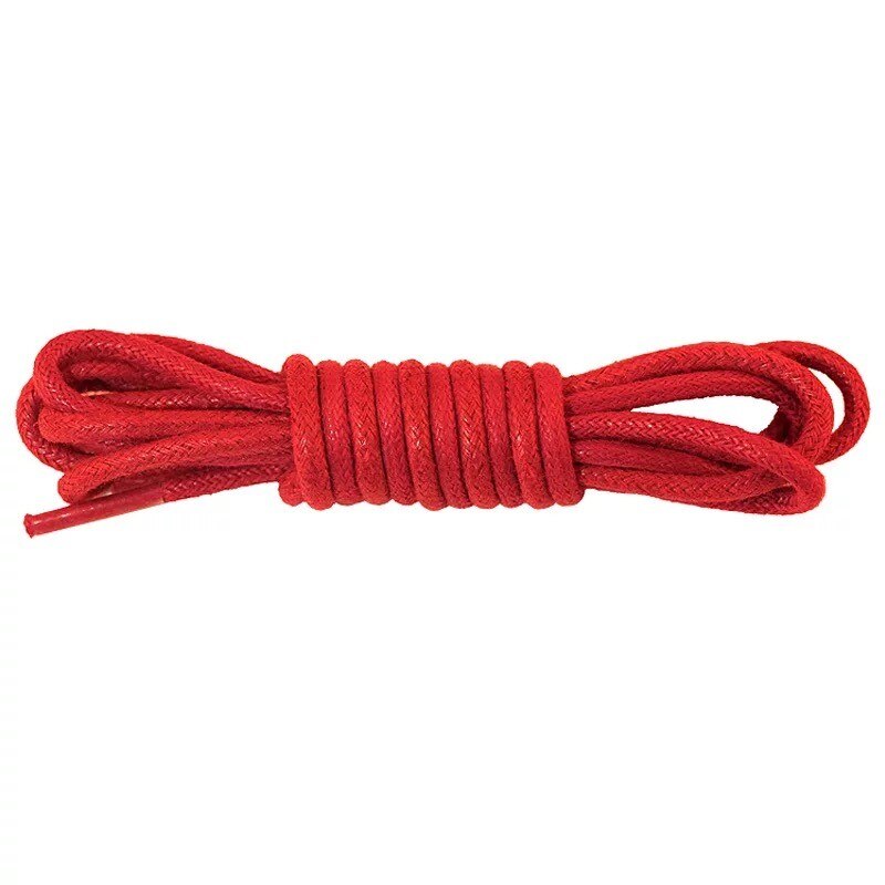 Cotton Shoelaces Waterproof Leather Boot Shoe Laces Round Shape Fine Rope White Black Red Blue gray Brown Shoelaces: red