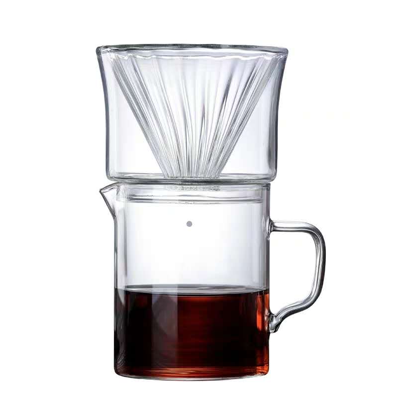 YRP V60 coffee filter glass pot coffee maker set barista tools geyser coffee maker black with thermometer drip kettle free paper