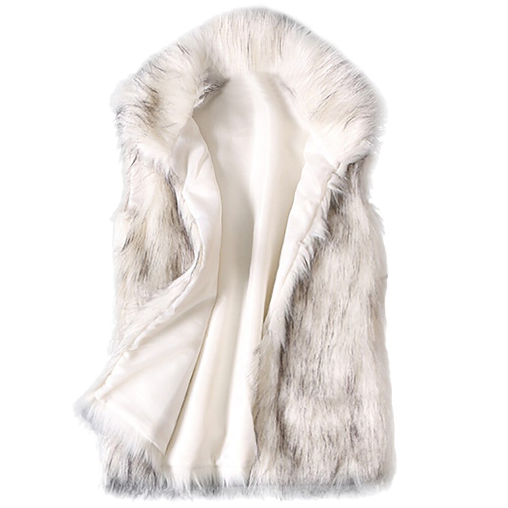 Unique femmes gilet polaire arctique hiver rayé col rond à manches longues Blouse solide dames manteaux gilet manteau femme: White / 3XL