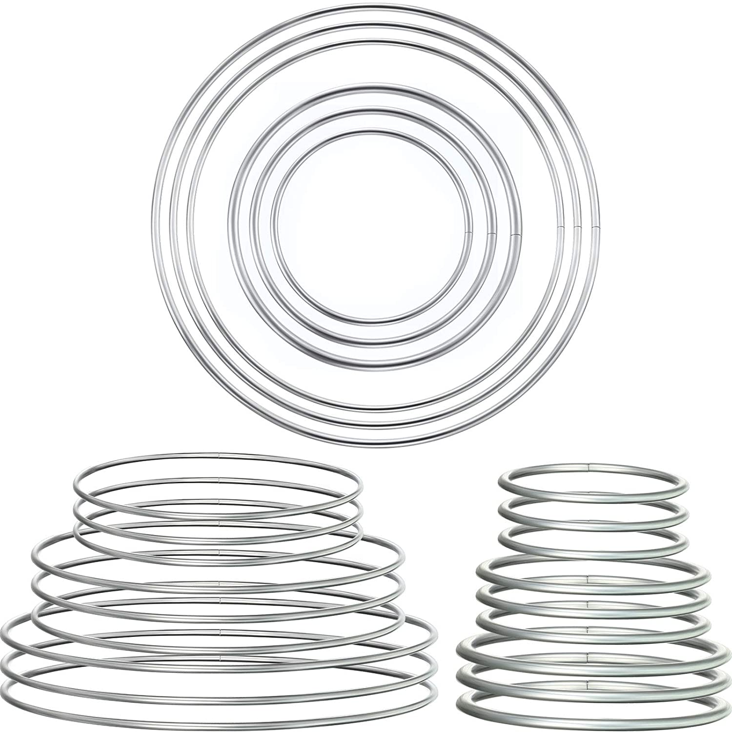 10 stk sølv metal håndværksbøjler metal drømmefanger drømmefanger ring macrame gør-det-selv bryllup vindklokke hængende dekorationstilbehør