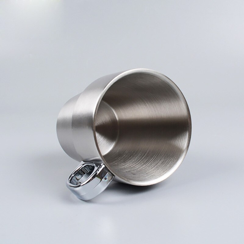 250Ml Rvs Cups Met Houder Double Layer Cups Met Handvat Draagbare Koffie Kopjes Set Thee Mok Voor Koffie water Drinken