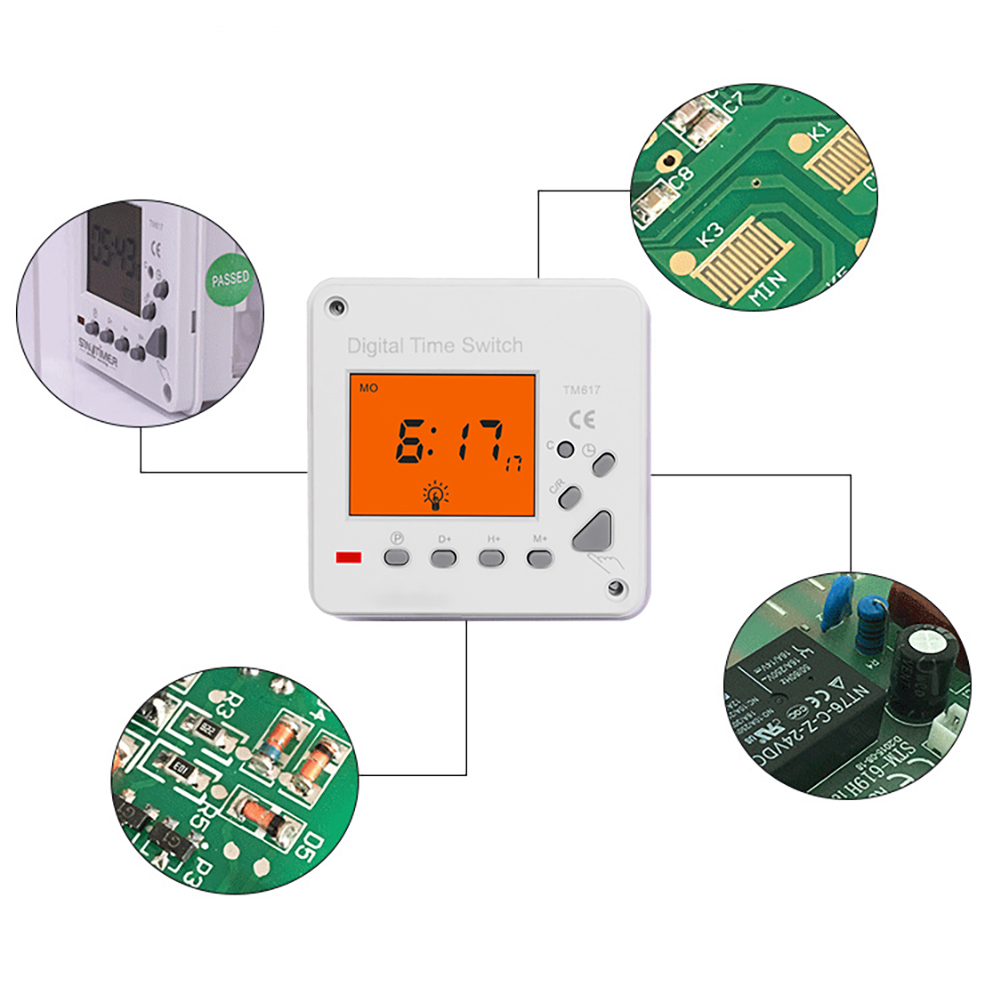 Digital Electronic Timer 220V Switch Timer Backlight LCD Display TM617-2 Smart Control For Household Appliance Lamp Neon Light