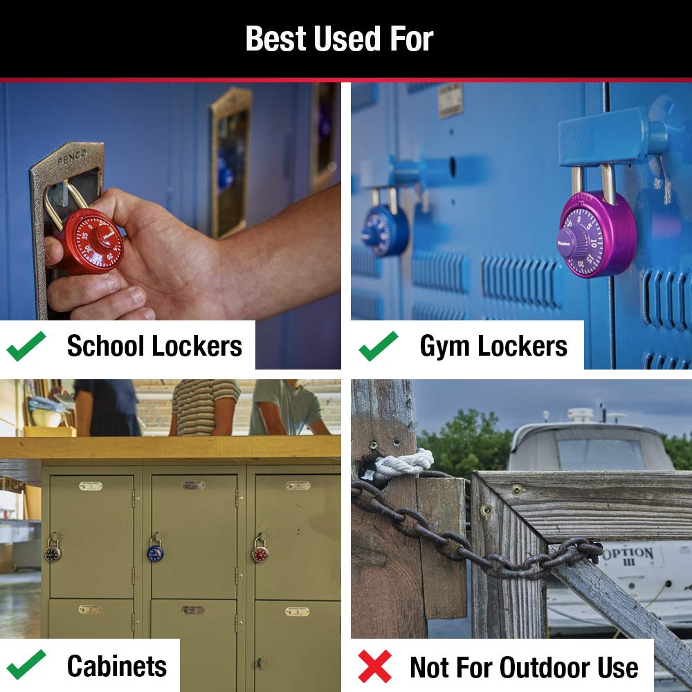 Master Lock – casier à combinaison 1530D, verrouillage par mot de passe Portable, cadenas à combinaison, verrouillage rotatif pour casiers de gymnastique et scolaires