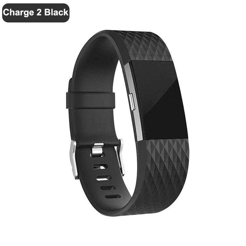 For Fitbit Charge 2 Band TPE Strap For FitBit Charge 2 TPE Replacement bracelet For Fit bit charge 2 For Wrist strap Accessories: Charge 2 Black / L-220mm
