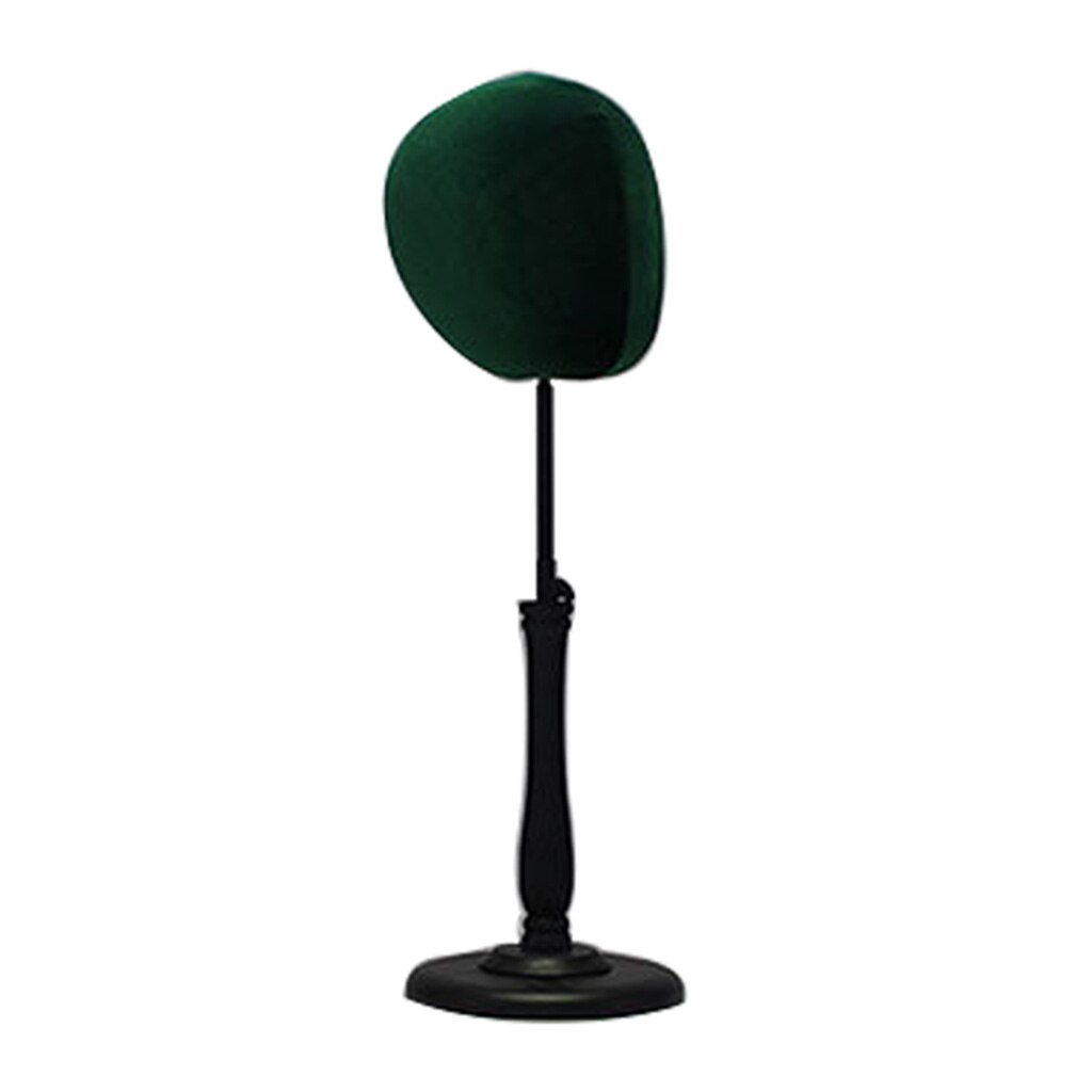 Adjustable Tabletop Hat Stand Mannequin Wig Cap Display Stand Mannequin Wig Head Display Hat Cap Head Stand Model: Dark Green