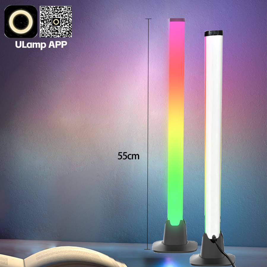 Lampa biurkowa Bluetooth RGB robić nauki/czytania/pracy/gier Bluetooth nastrojowe oświetlenie lampki nocne ochrona oczu światło bar: SZARY