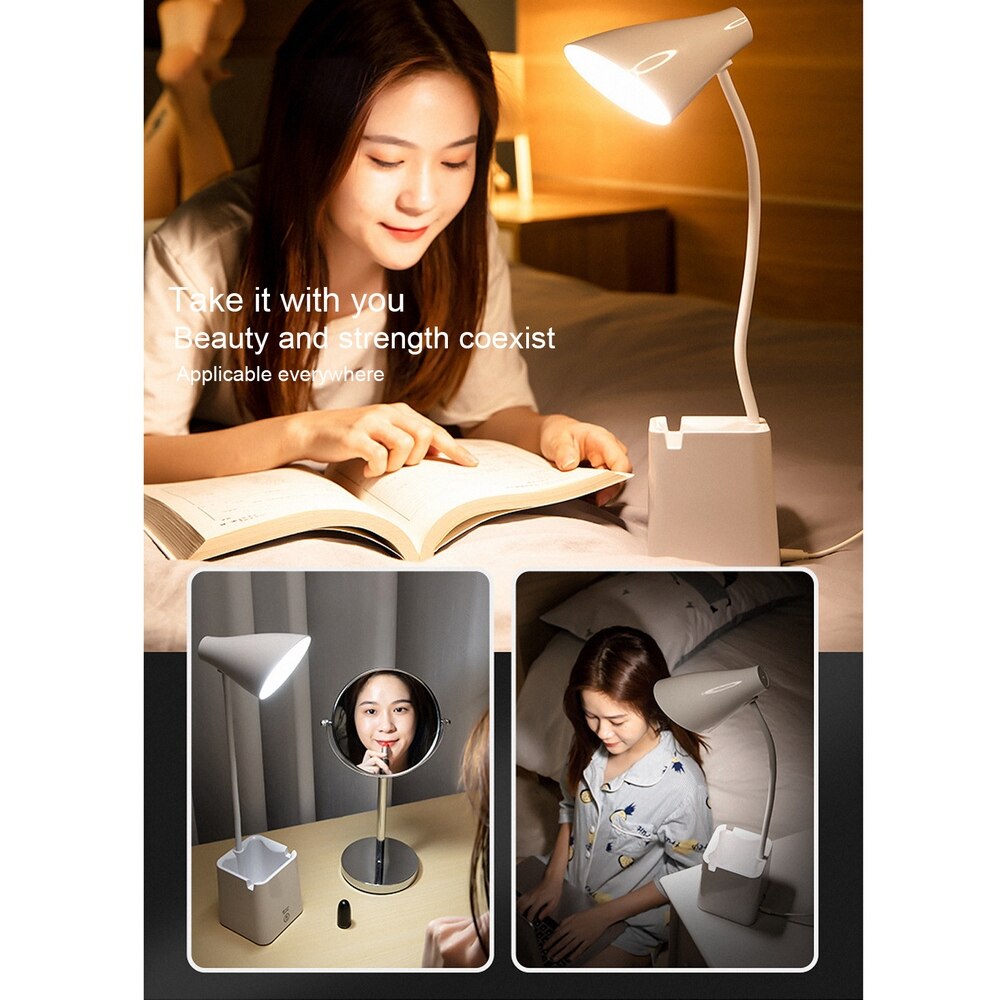 Oogbescherming Usb Bureaulamp Smart Vouwen Werk Lezen Index Licht Led Leren Slaapzaal Bureaulamp Multifunctionele Tafel Licht