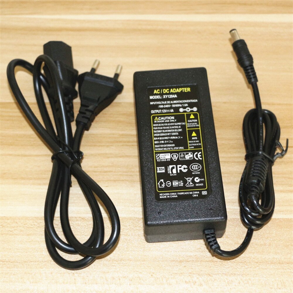 Brand AC 100-240V to DC 12V 4A 48W Power Supply Adapter AU/EU/US/UK Plug Cord Cable Charger Socket