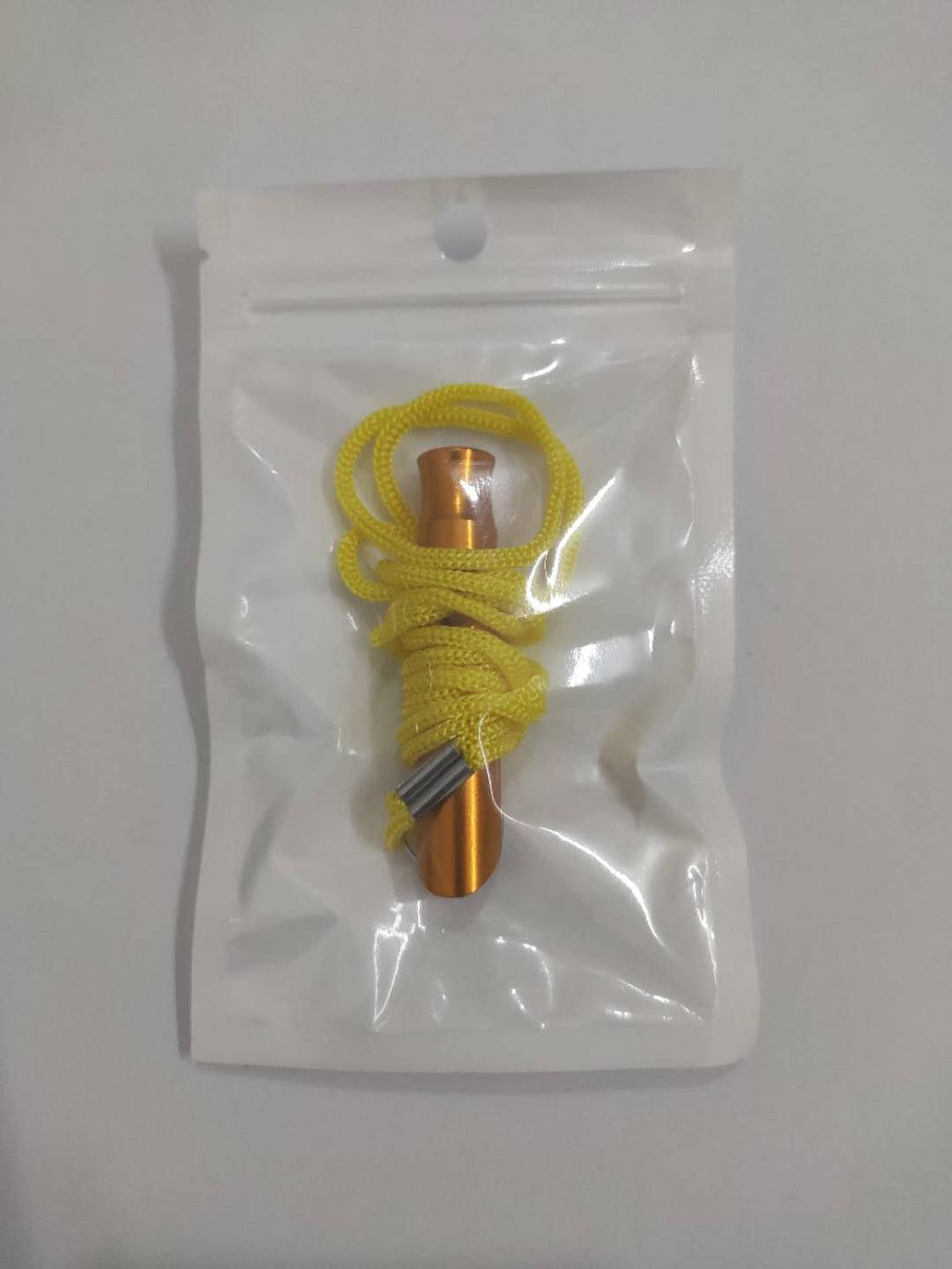 Outdoor Survival Whistle, Lifeguard Whistle, Aluminum Alloy Survival Whistle, Referee Whistle with Rope, Children's Whistle: Yellow