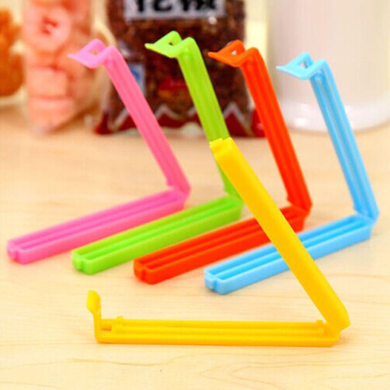 6PCs/ Lot Bag Clips Food Fresh Keeping Snack Sealing Plastic Bag Clip Food Close Clip Home Storage Organizer Bag Sealer