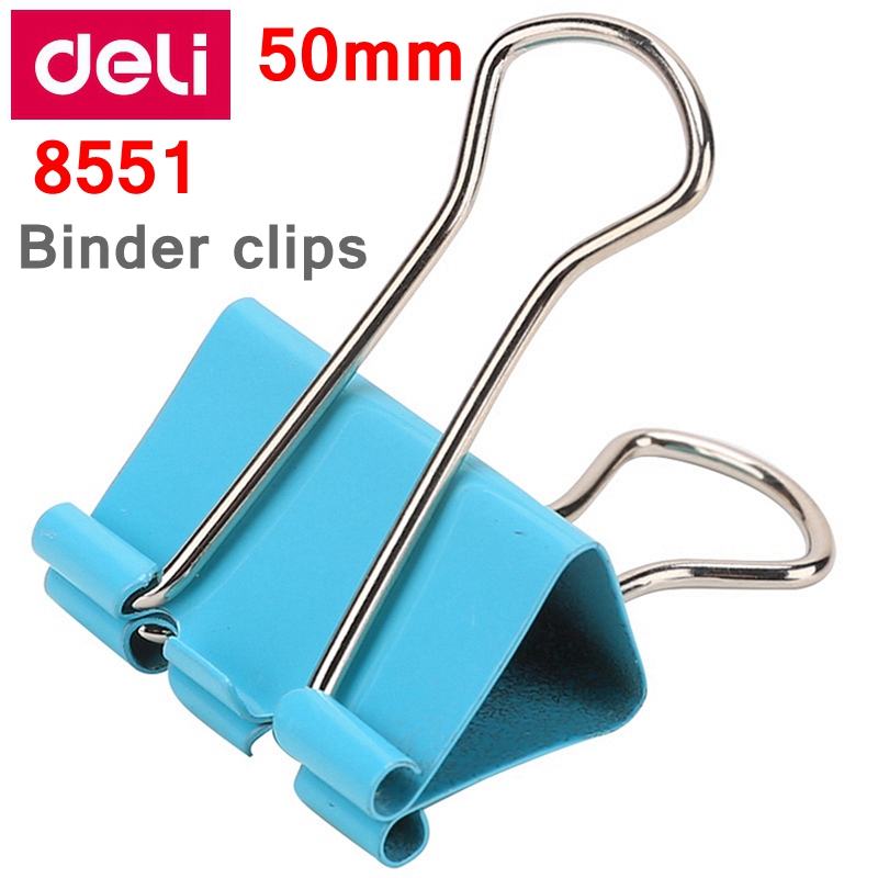 12 Stks/doos Deli 8551 Bindmiddelenklemmen 2 "(50Mm) Kleur Clips Papieren Documenten Clips