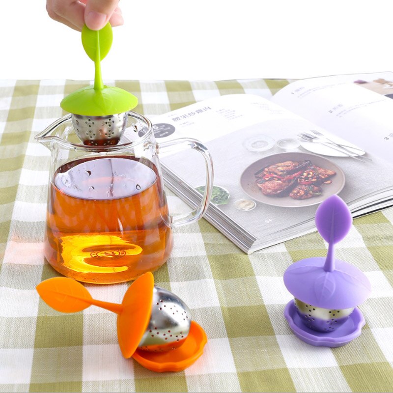 Keuken Gadgets Thee-ei Siliconen Herbruikbare Food Grade Theezeefje 1Pcs Thee Accessoires Blad Vormige