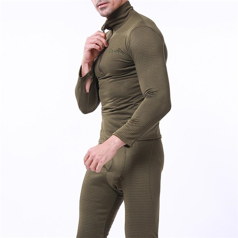 Aismz-Conjunto de ropa interior térmica para hombre, ropa interior elástica antimicrobiana de secado rápido, forro polar de compresión para el sudor, Calzoncillos largos cálidos para Fitness
